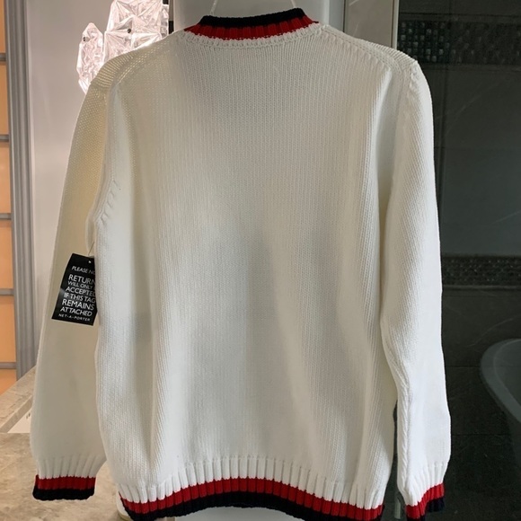 FENDI EMBROIDERED STRIPED COTTON SWEATER - Picture 8 of 15